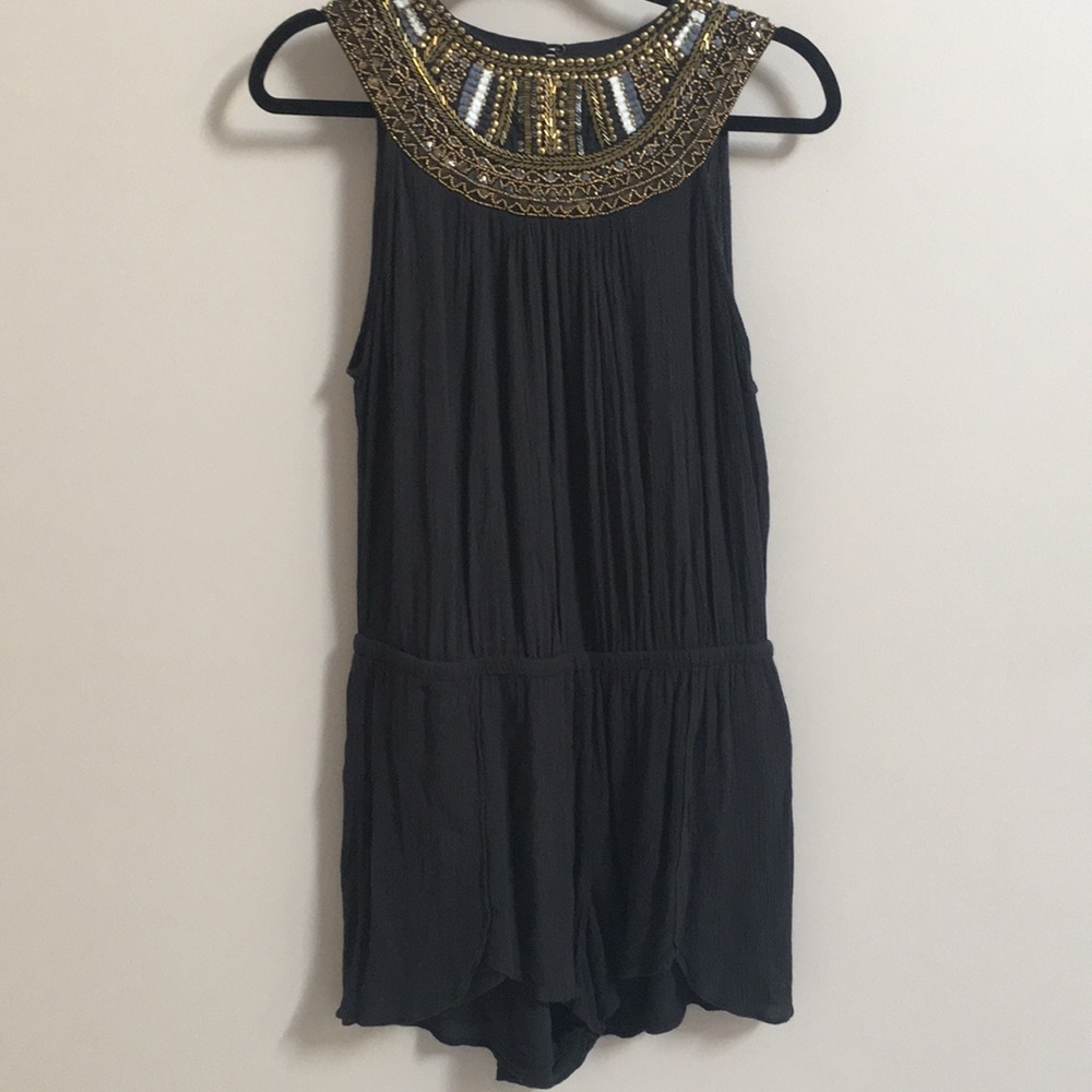 Urban Outfitters gauze romper with embellishment